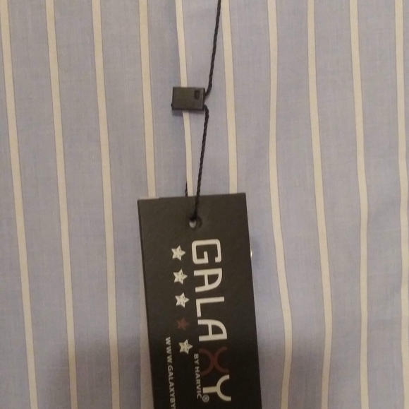 Galaxy Striped Blue Button Down Shirt XL - Picture 3 of 7